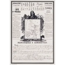 Document statistique Hautes-Pyrénées n°64 Tarbes Larray carte Pyrénées eaux Barèges Bagnères pic du Midi XIXe