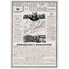 Document statistique Haute-Saône n°69 Vesoul Boulongeon carte Franche-Comté châteaux Bourgogne mines XIXe