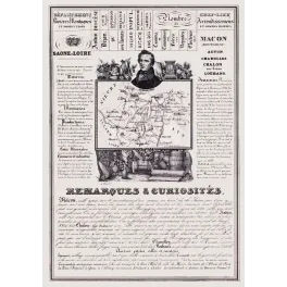 Document statistique Saône-et-Loire n°70 Mâcon Lamartine carte Bourgogne vins Creusot Autun XIXe