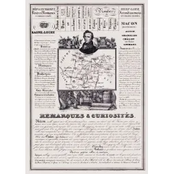 Document statistique Saône-et-Loire n°70 Mâcon Lamartine carte Bourgogne vins Creusot Autun XIXe
