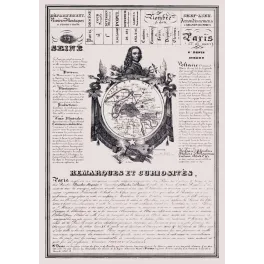 Document statistique Seine n°72 Paris Voltaire carte Île-de-France Panthéon Saint-Denis Boileau Molière XIXe