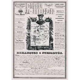 Document statistique Seine-et-Marne n°73 Melun Amiot carte Fontainebleau fromages Brie Bossuet Gaston de Foix XIXe