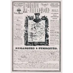 Document statistique Seine-et-Marne n°73 Melun Amiot carte Fontainebleau fromages Brie Bossuet Gaston de Foix XIXe
