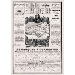 Document statistique Seine-Inférieure n°75 Rouen Pierre Corneille carte Normandie dentelles Dieppe Le Havre XIXe