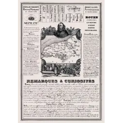 Document statistique Seine-Inférieure n°75 Rouen Pierre Corneille carte Normandie dentelles Dieppe Le Havre XIXe