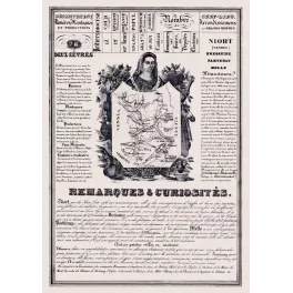 Document statistique Deux-Sèvres n°76 Niort Maintenon carte Poitou ganterie cuirs distillerie Bressuire XIXe