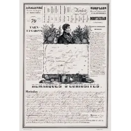 Document statistique Tarn-et-Garonne n°79 Montauban Ingres carte Languedoc Moissac pont Garonne XIXe