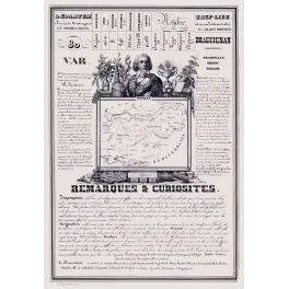 Document statistique Var n°80 Draguignan Barras carte Provence Toulon arsenal savon Grasse parfum XIXe