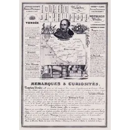 Document statistique Vendée n°82 Bourbon-Vendée prince Eugène Beauharnais carte guerre Vendée Fontenay XIXe