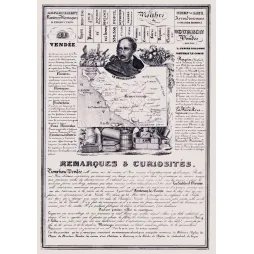 Document statistique Vendée n°82 Bourbon-Vendée prince Eugène Beauharnais carte guerre Vendée Fontenay XIXe
