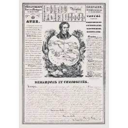 Document statistique Aube n°9 Troyes Thénard Danton Girardon bonneterie carte Champagne XIXe