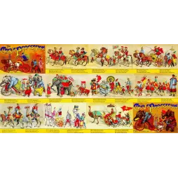 Chromolithographie McLoughlin Bros Circus Procession parade éléphants clowns chameaux cavaliers chars cirque XIXe