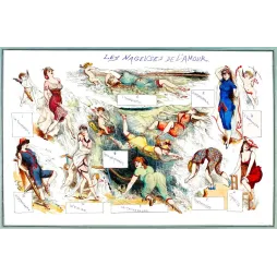 Illustration satirique Nageuses de l'Amour dix types baigneuses plage maillot mer caricature française XIXe
