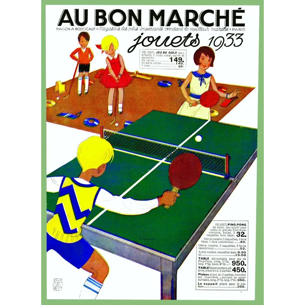 Catalogue Au Bon Marché jouets 1933 ping-pong table golf miniature enfants Art Déco signé Geo Gaumet Paris Catalogue Au Bon Marché jouets 1933 ping-pong table golf miniature enfants Art Déco signé Geo Gaumet Paris