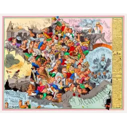 Carte caricaturale France juillet 1871 A. Belloguet portraits satiriques politiques Commune guerre franco-prussienne