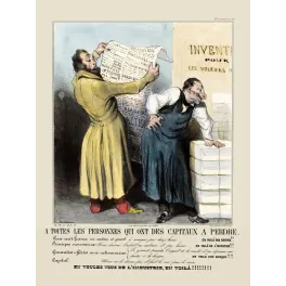 Carte caricaturale département Seine Paris 1871 Belloguet soldat tricolore Commune République Voltaire Molière
