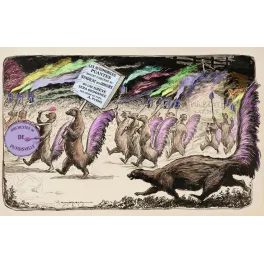 Caricature putois cortège manifestation Automobiles Puantes Syndicat des Odeurs grève Putoisville vers 1900