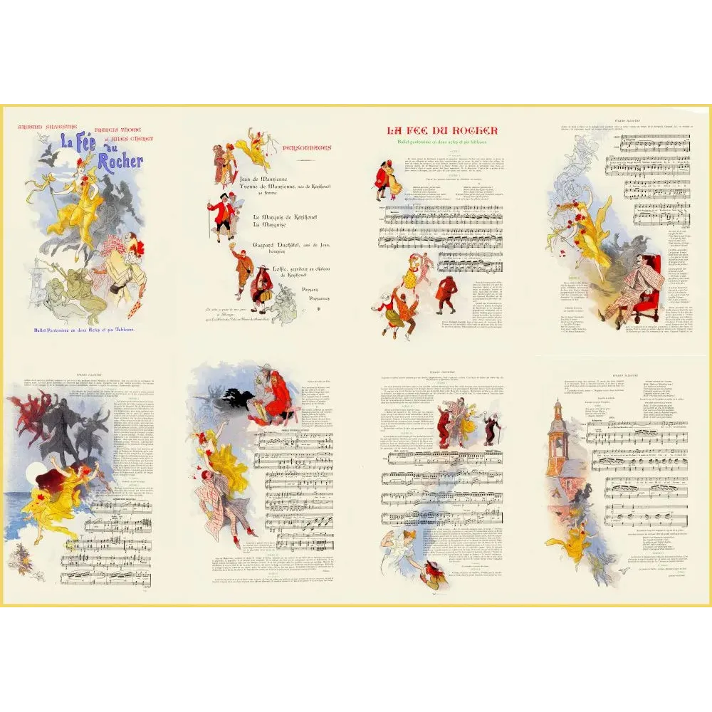 Partition illustrée Fée du Rocher Jules Chéret ballet pantomime Armand Silvestre Francis Thomé Bibliophiles contemporains XIXe
