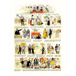 Planche satirique industrie automobile Messimy Colin crise ouvrière usines fermées presse illustrée française