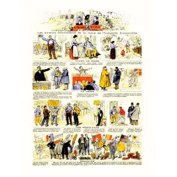 Planche satirique industrie automobile Messimy Colin crise ouvrière usines fermées presse illustrée française