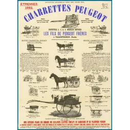 Catalogue illustré Charrettes Peugeot 1892 Fils Peugeot Frères Valentigney modèles prix Exposition Paris 1889