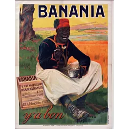 Affiche publicité Banania y'a bon tirailleur sénégalais chéchia rouge savane Affiches Camis Paris XXe