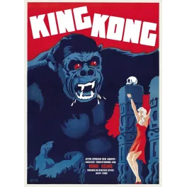 Affiche de cinéma vintage danoise de King Kong 1933 par l'artiste Boye