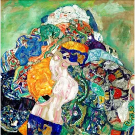 Tableau Baby Gustav Klimt 1917-1918 nourrisson cocons draperies colorées symbolisme viennois Sécession
