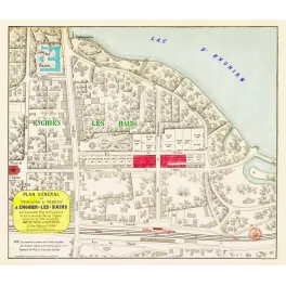 Plan général terrains vendre Enghien-les-Bains lac lots numérotés rue Plaisance Dutreih Duperron XIXe
