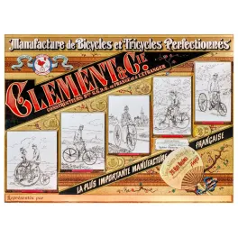 Affiche publicité Clément & Cie manufacture bicycles tricycles Paris avenue Brunel médailles expositions Appel