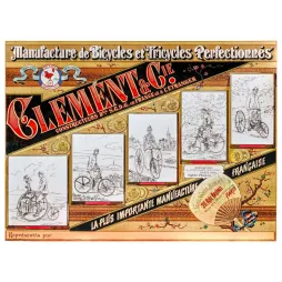 Affiche publicité Clément & Cie manufacture bicycles tricycles Paris avenue Brunel médailles expositions Appel