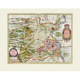 Carte Principauté d'Orange Comtat Venaissin Jacques de Chergy XVIIe Avignon Rhône Frédéric Henri cartouche armes