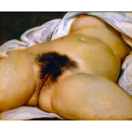 Tableau L'Origine du monde Gustave Courbet 1866 nu féminin réalisme draps blancs musée d'Orsay