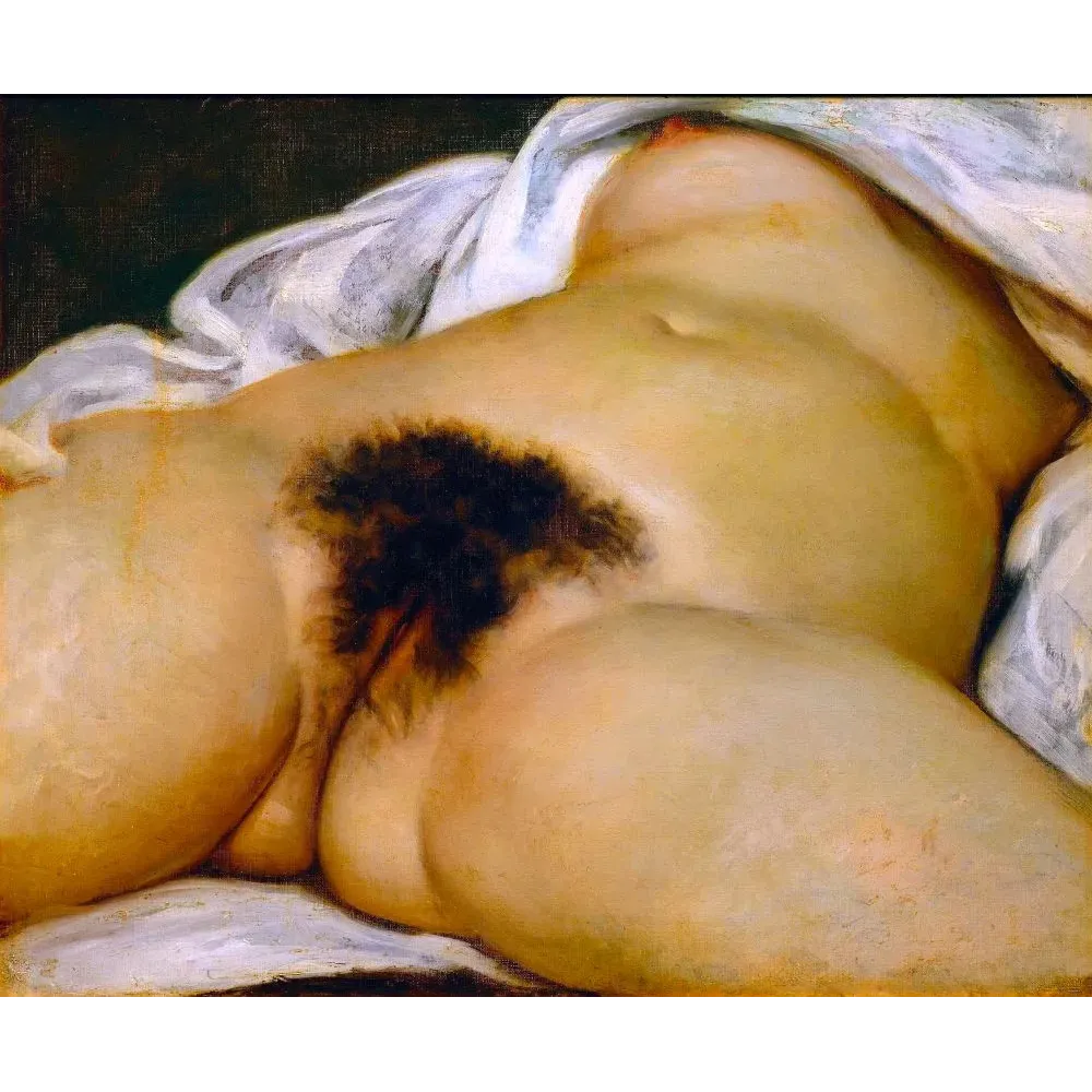 Tableau L'Origine du monde Gustave Courbet 1866 nu féminin réalisme draps blancs musée d'Orsay