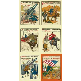 Planches album P'tit Bob Alliés H. Lanos Hachette fronts russe serbe japonais américain drapeau étoilé 1914-1918