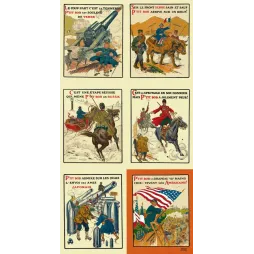 Planches album P'tit Bob Alliés H. Lanos Hachette fronts russe serbe japonais américain drapeau étoilé 1914-1918