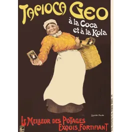 Affiche publicitaire Tapioca Geo Coca Kola Llucien Faure Charles Verneau Paris cuisinière panier osier fortifiant