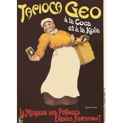 Affiche publicitaire Tapioca Geo Coca Kola Llucien Faure Charles Verneau Paris cuisinière panier osier fortifiant