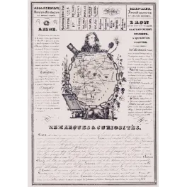 Document ancien département Aisne XIXe siècle carte Laon Soissons portrait Jean de La Fontaine Racine Condorcet
