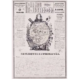 Document ancien département Aisne XIXe siècle carte Laon Soissons portrait Jean de La Fontaine Racine Condorcet