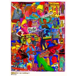 Collage Karl Wiener 1923 Aus Kultur Geisteswelt Weimar figures journaux publicités couleurs vives