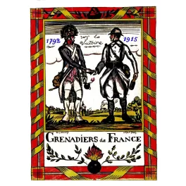 Gravure Grenadiers de France 1792-1915 Guy Arnoux soldat révolution poilu Grande Guerre vers la Victoire