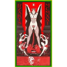 Carton invitation Bal Quat'z'Arts 1921 Paul Labbé Beaux-Arts Paris figure orientale rouge noir