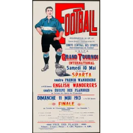 Affiche tournoi international football Exposition Universelle Gand 1913 Sparta Wanderers Flandres finale