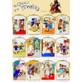 Planche Du Chic et du Maintien Gaston Maréchaux 1920 enfants bourgeois vignettes quotidien