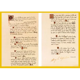 Calendrier Magique 1895 Manuel Orazi Austin de Croze almanach occulte calligraphie parchemin 777 exemplaires
