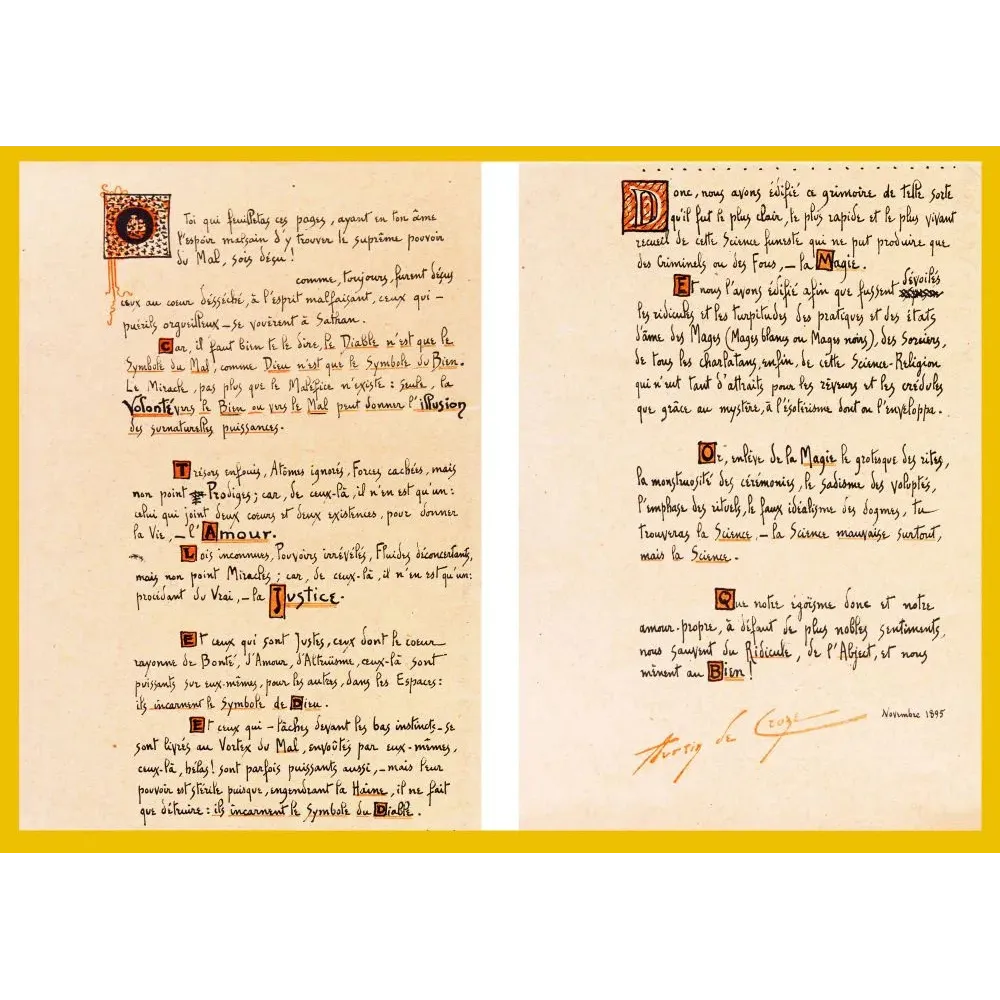 Calendrier Magique 1895 Manuel Orazi Austin de Croze almanach occulte calligraphie parchemin 777 exemplaires Calendrier Magique 1895 Manuel Orazi Austin de Croze almanach occulte calligraphie parchemin 777 exemplaires
