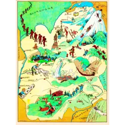 Carte illustrée Dauphiné Savoie J.P. Pinchon Blondel 1927 Chamonix Mont-Blanc Grenoble gants Évian sports hiver