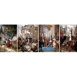 Fresque Jeanne d'Arc Lenepveu Panthéon Paris 1886-1890 quatre panneaux voix Orléans sacre Reims bûcher Rouen
