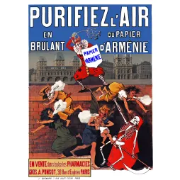 Affiche Papier d'Arménie Purifier Air Pharmacie Paris – Publicité vintage